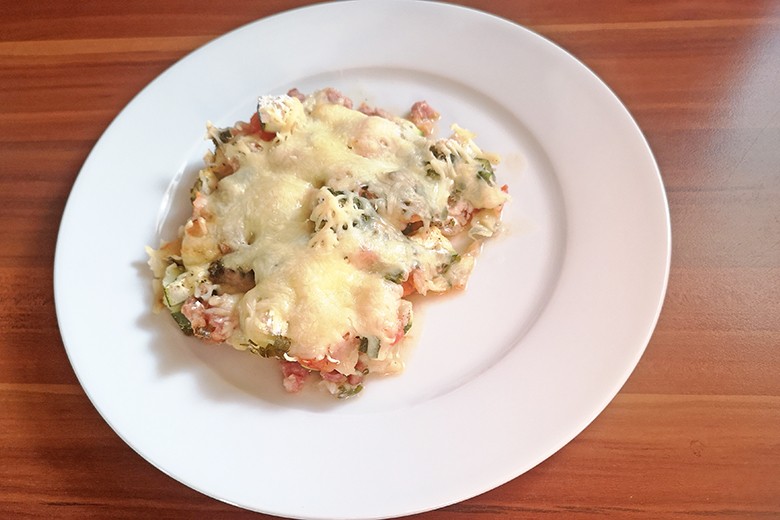 Zucchini-Schinken-Gratin