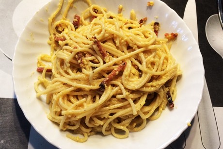 Spaghetti Carbonara mit Speck