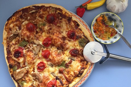 Pizza con funghi