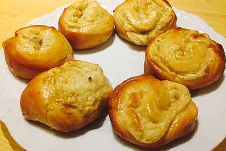 Pudding-Bananenschnecken