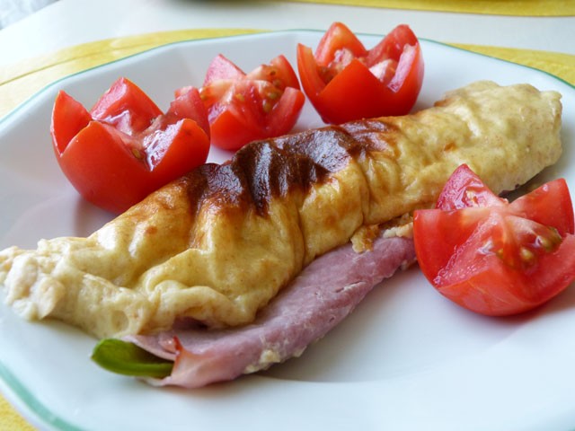 Überbackene Schinkenfisolen
