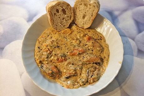 Miesmuscheln in Frischkäsesauce