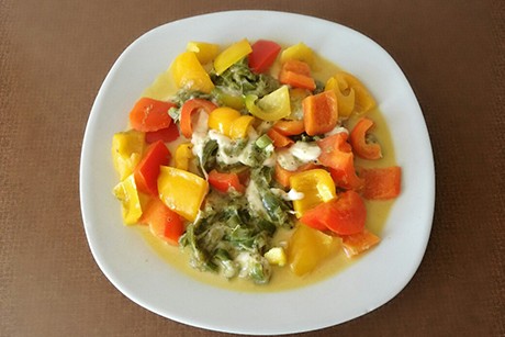 Gebratener Paprika mit Mozzarella