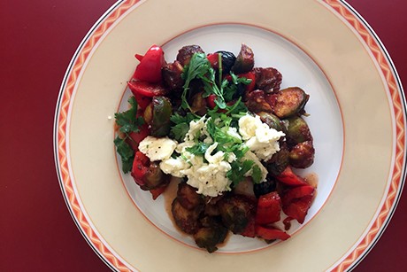 Ratatouille mit Kohlsprossen und Mozzarella