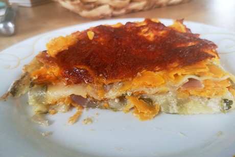 Süßkartoffel Lasagne mit frischen Kräutern