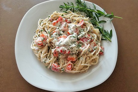 Spaghetti mit Kräuter-Ricotta