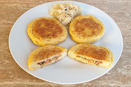 Kartoffelteiglaibchen mit Geselchtem