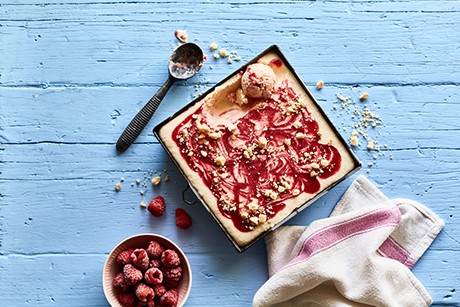 Pfirsich Melba Eiscreme
