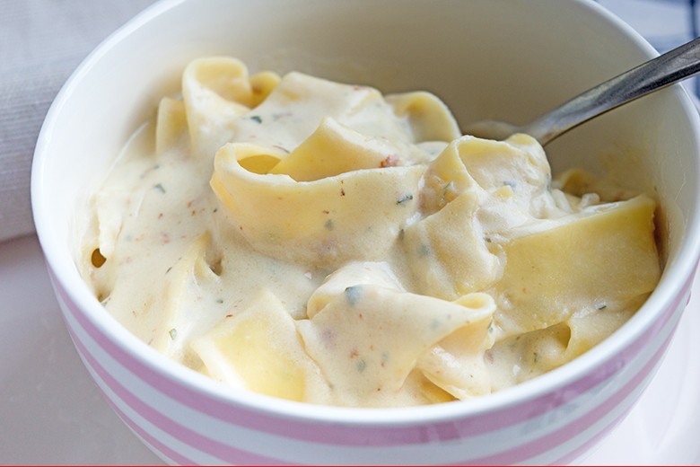 Vegetarische Tagliatelle Carbonara