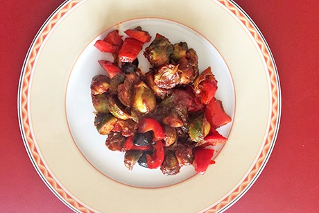 Ratatouille mit Kohlsprossen und Paprika