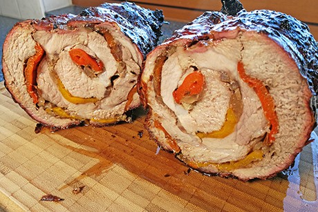 Paprika-Zwiebel-Rollbraten