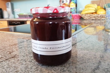 Rote Trauben Zitronenmelisse Marmelade