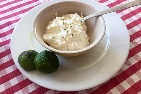 Frischkäse mit Limetten und Knoblauch