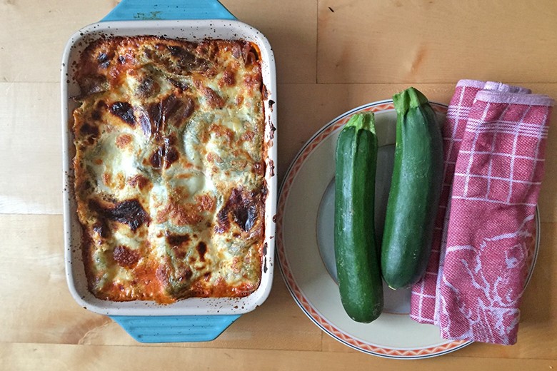 Grüne Zucchinilasagne mit falscher Bechamelsauce
