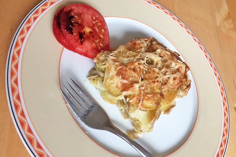 Erdäpfel-Knoblauchgratin