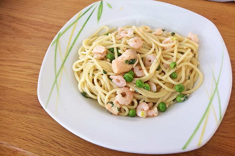 Nudeln mit Lachs