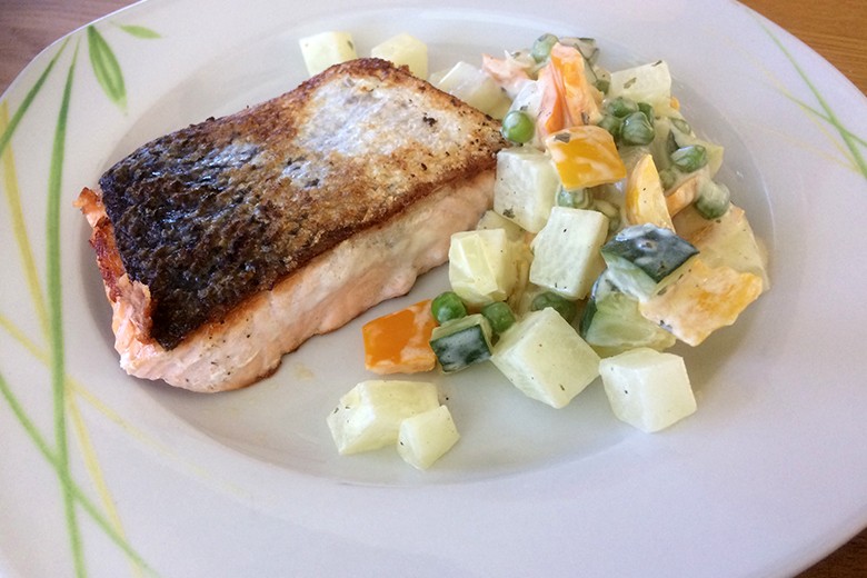 Lachs mit Cremegemüse