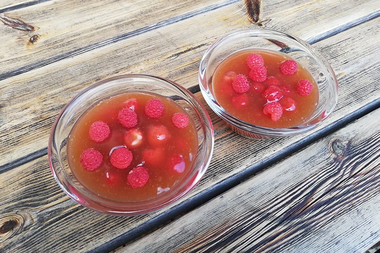 Sinkende Himbeeren