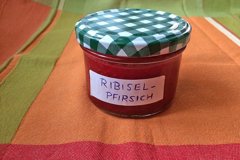 Ribisel-Pfirsich-Marmelade