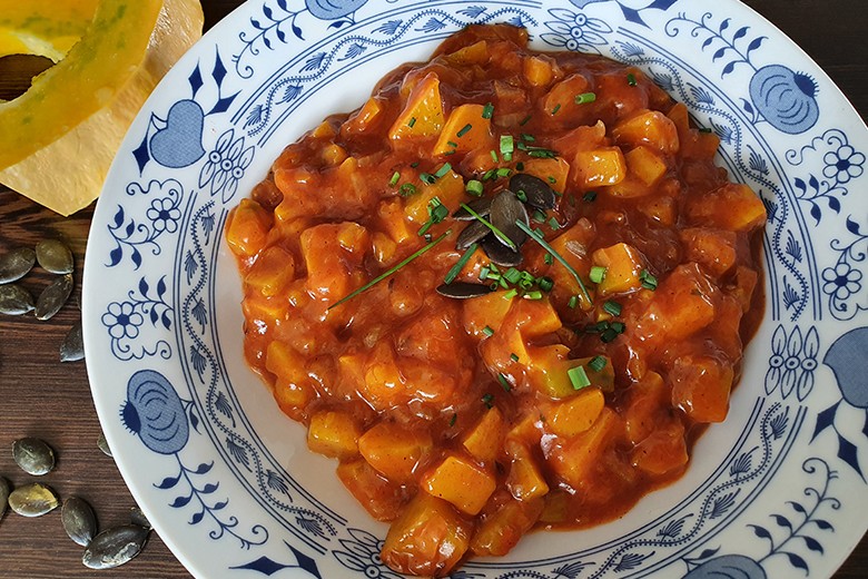 Einfaches Kürbisgulasch