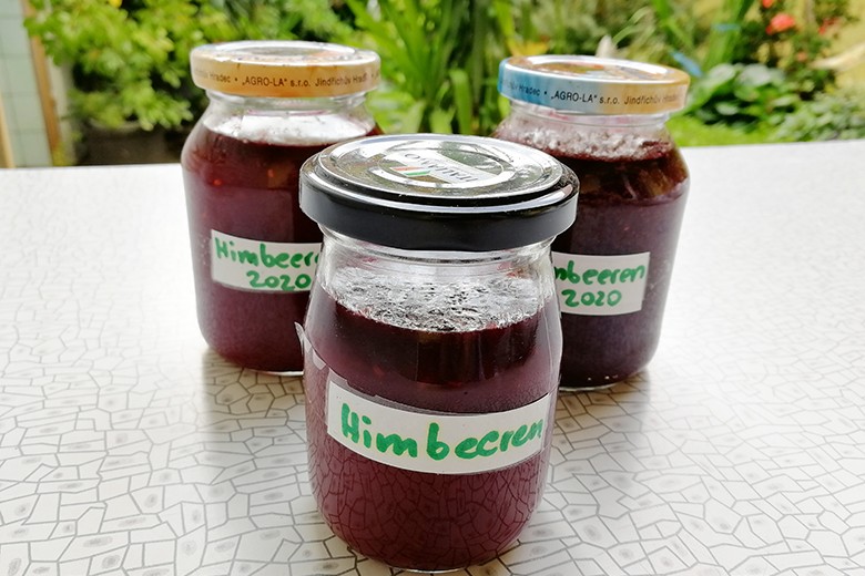 Himbeermarmelade mit Geist
