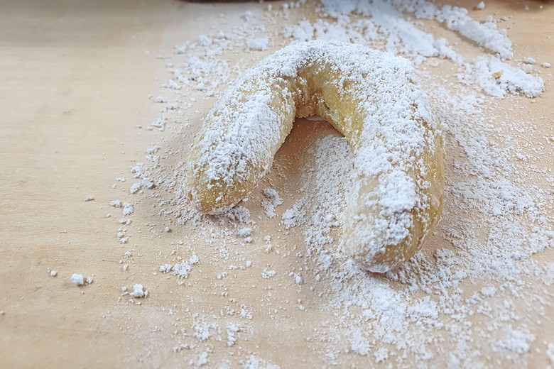 Vanillekipferl aus Mürbteig