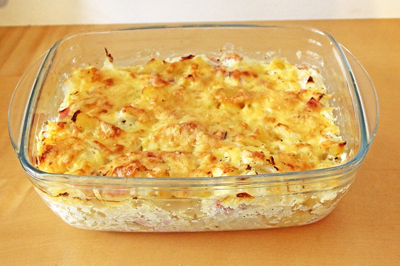 Chinakohl-Kartoffelauflauf mit Schinken