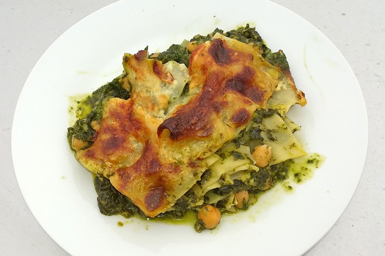 Bärlauch-Kichererbsen-Lasagne