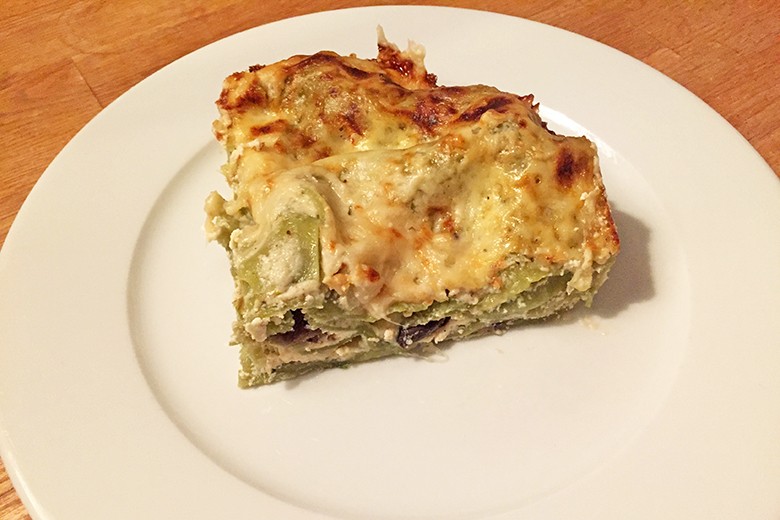 Grüne Lasagne mit Champignons