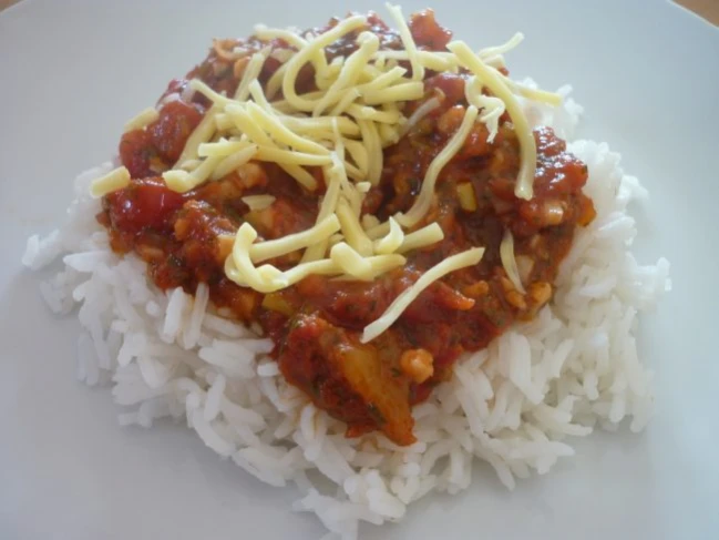 Tomaten-Reis mit Käse