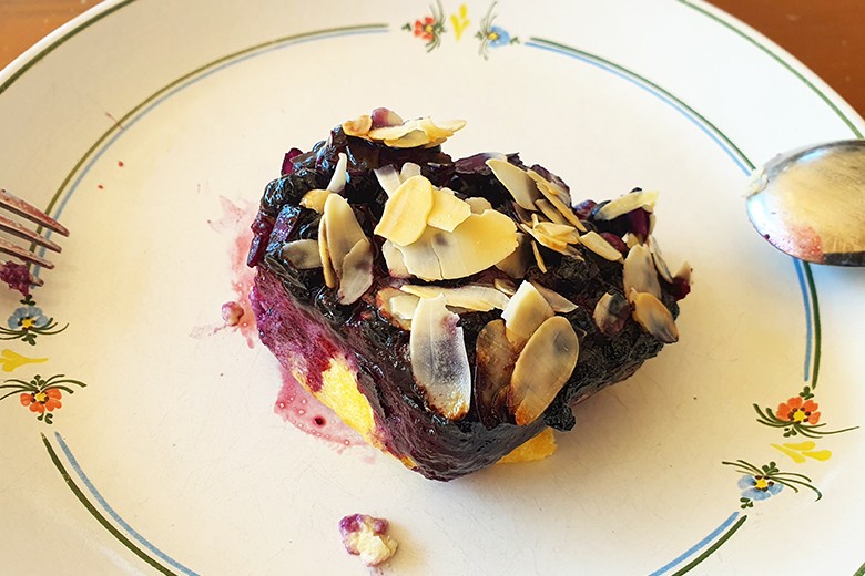 Grießauflauf mit Heidelbeeren