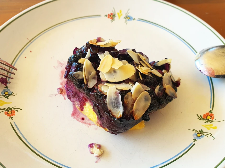 Grie&szlig;auflauf mit Heidelbeeren