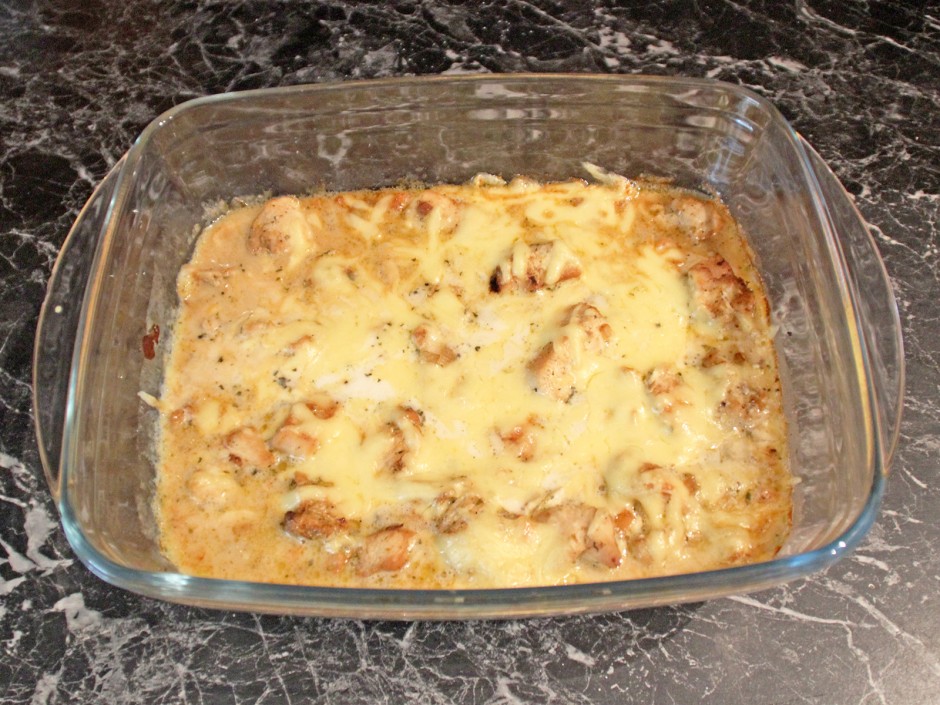 Überbackenes Putengeschnetzels