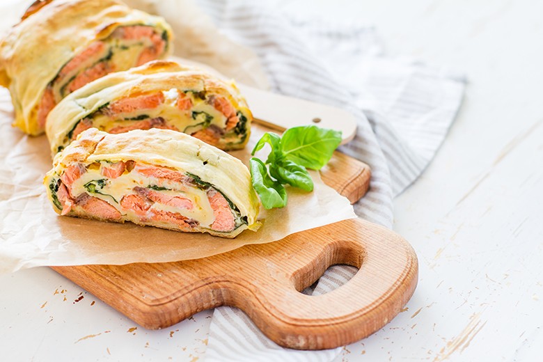 Spinat-Lachs-Strudel