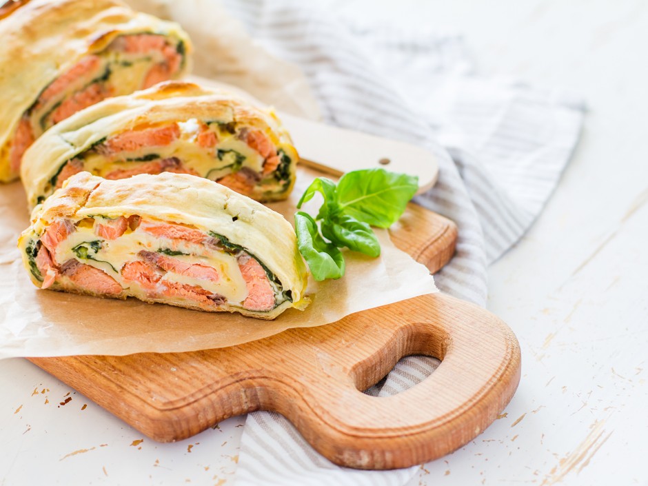 Spinat-Lachs-Strudel
