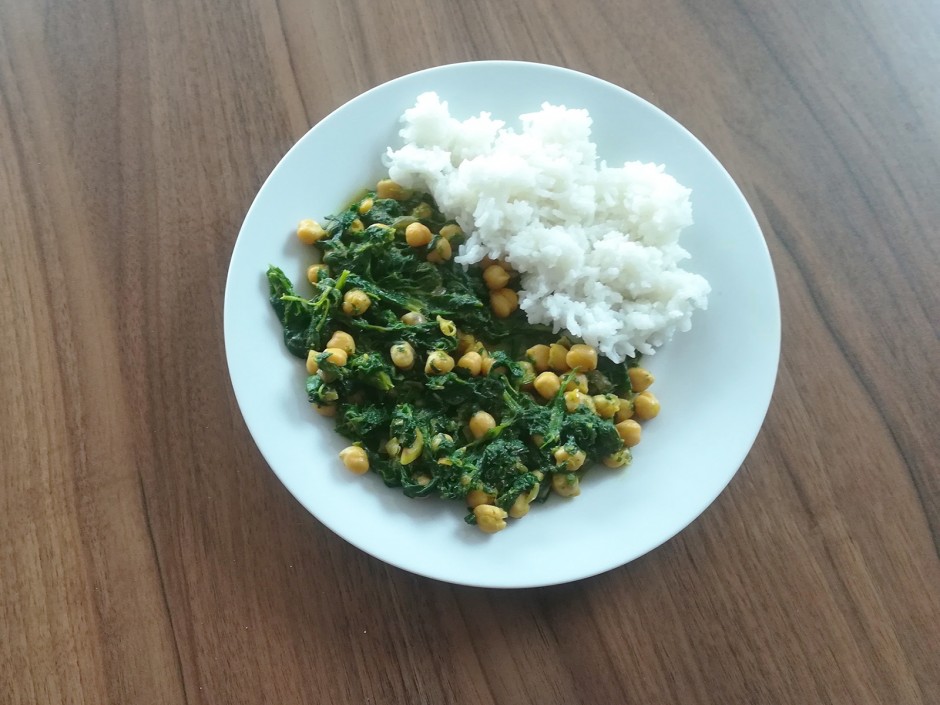 Kichererbsen-Spinat Curry
