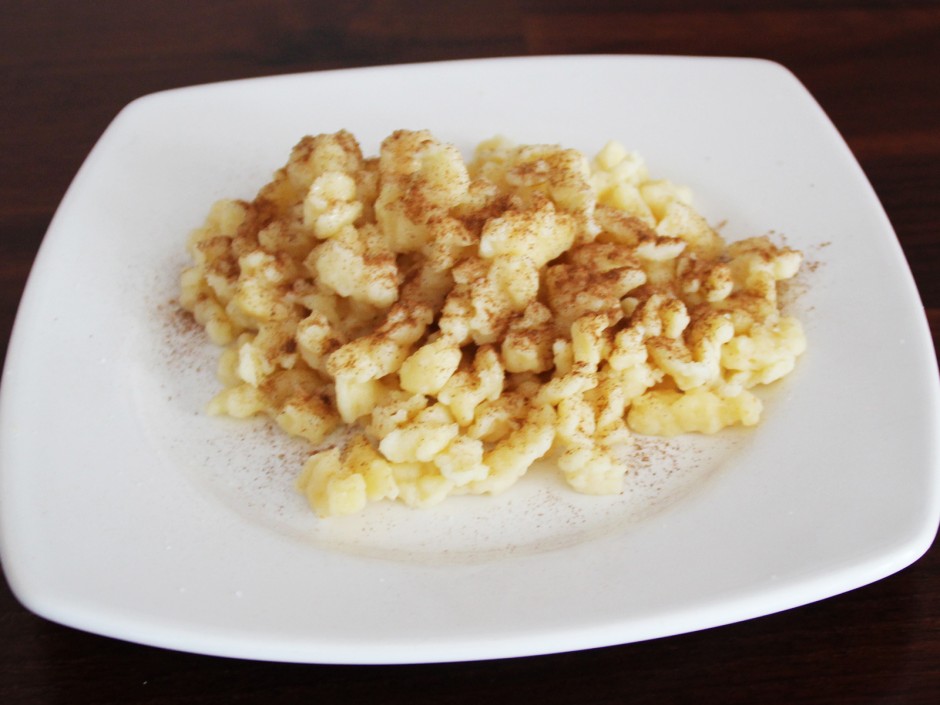 Topfenspätzle mit Zimt-Zucker