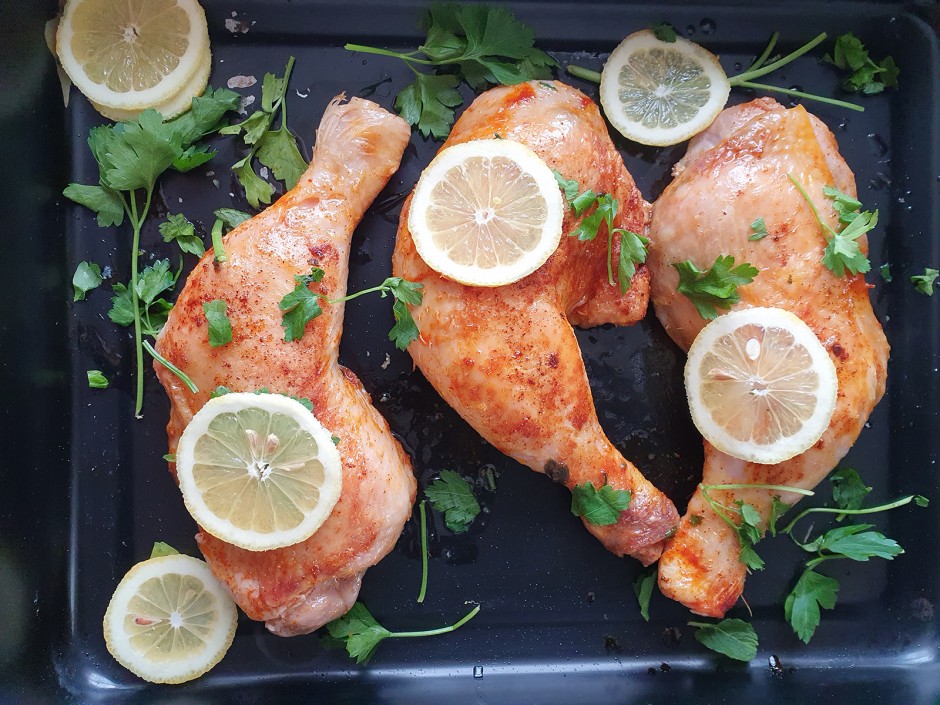 Einfaches Zitronenhuhn mit Reis