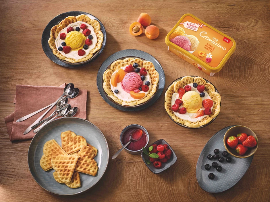 Sommerliche Eiswaffeln