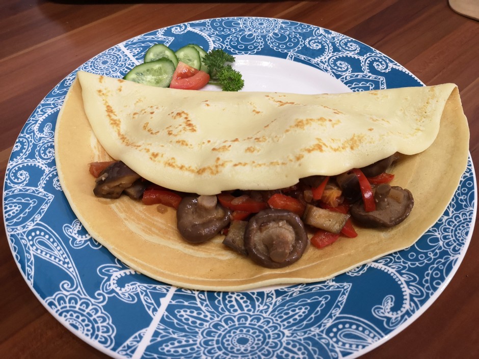Gemüseomelette mit Pilzen