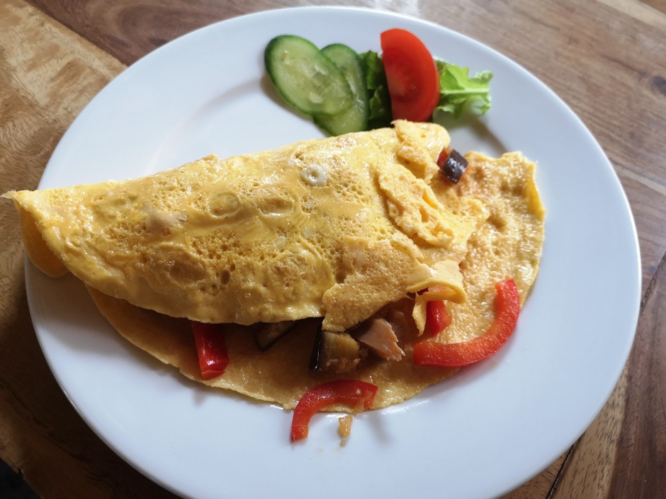 Gemüseomelette mit Pilzen