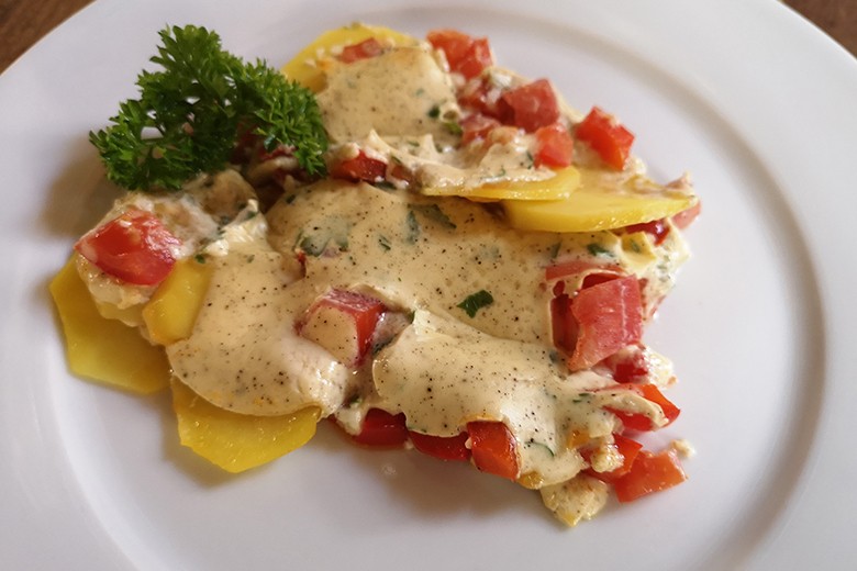 Paprika-Kartoffel-Gratin