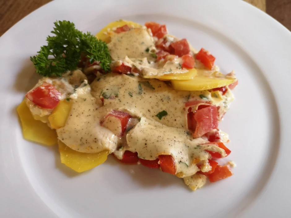 Paprika-Kartoffel-Gratin