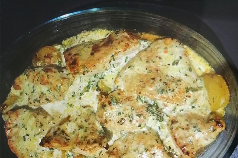 Bratkartoffelauflauf mit Schnitzel