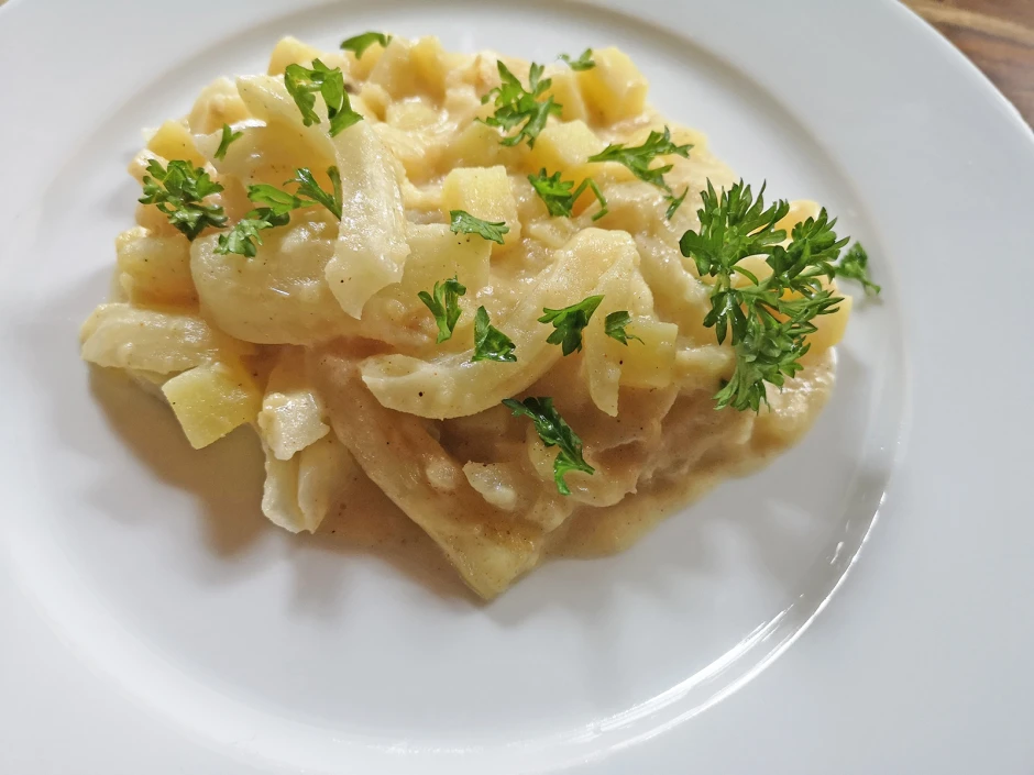 Kartoffel-Fenchel-Pfanne mit Käse
