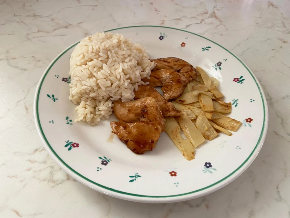 H&uuml;hnchen in Teriyaki Sauce mit Basmatireis