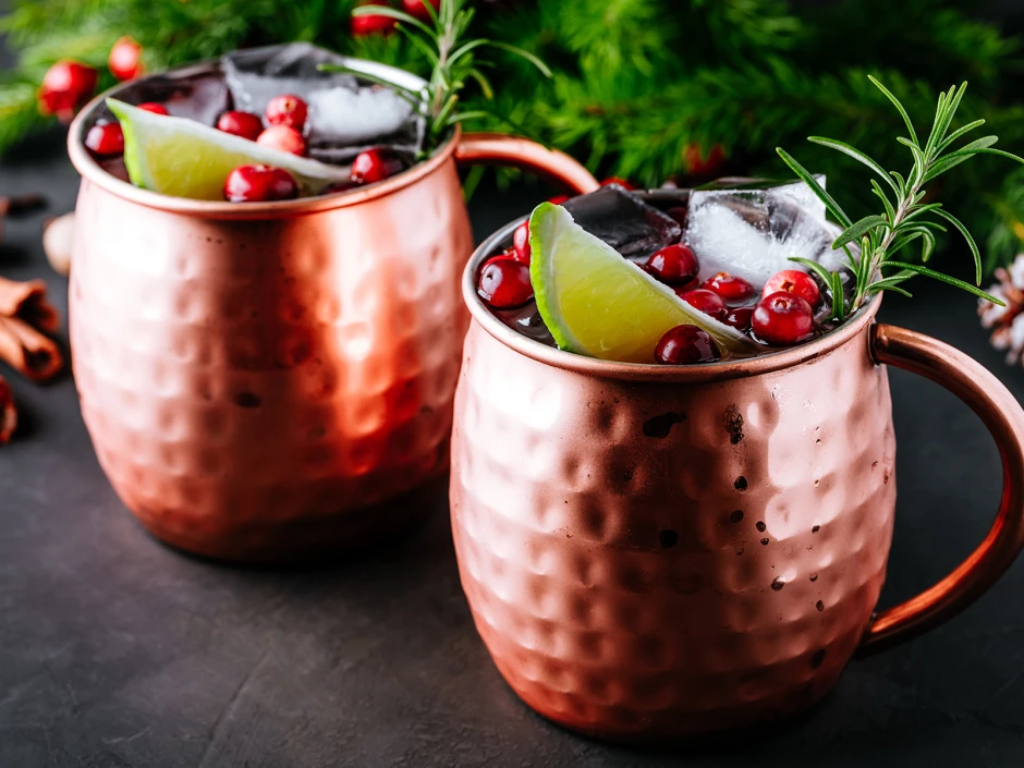 Moscow Mule mit Cranberries